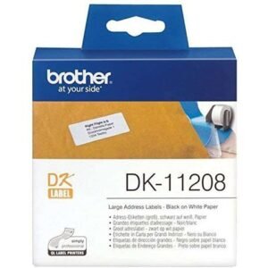 Brother DK-11208 Black On White Label Tape