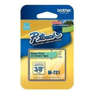 Brother M721 9mm Black on Green Label tape
