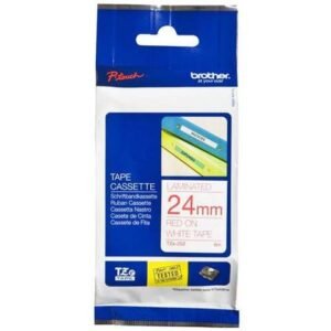 Brother TZE-252 24mm Red on White tape