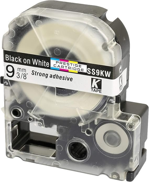 Epson SS-9KW Label Tape 9mm x 8m Black on White