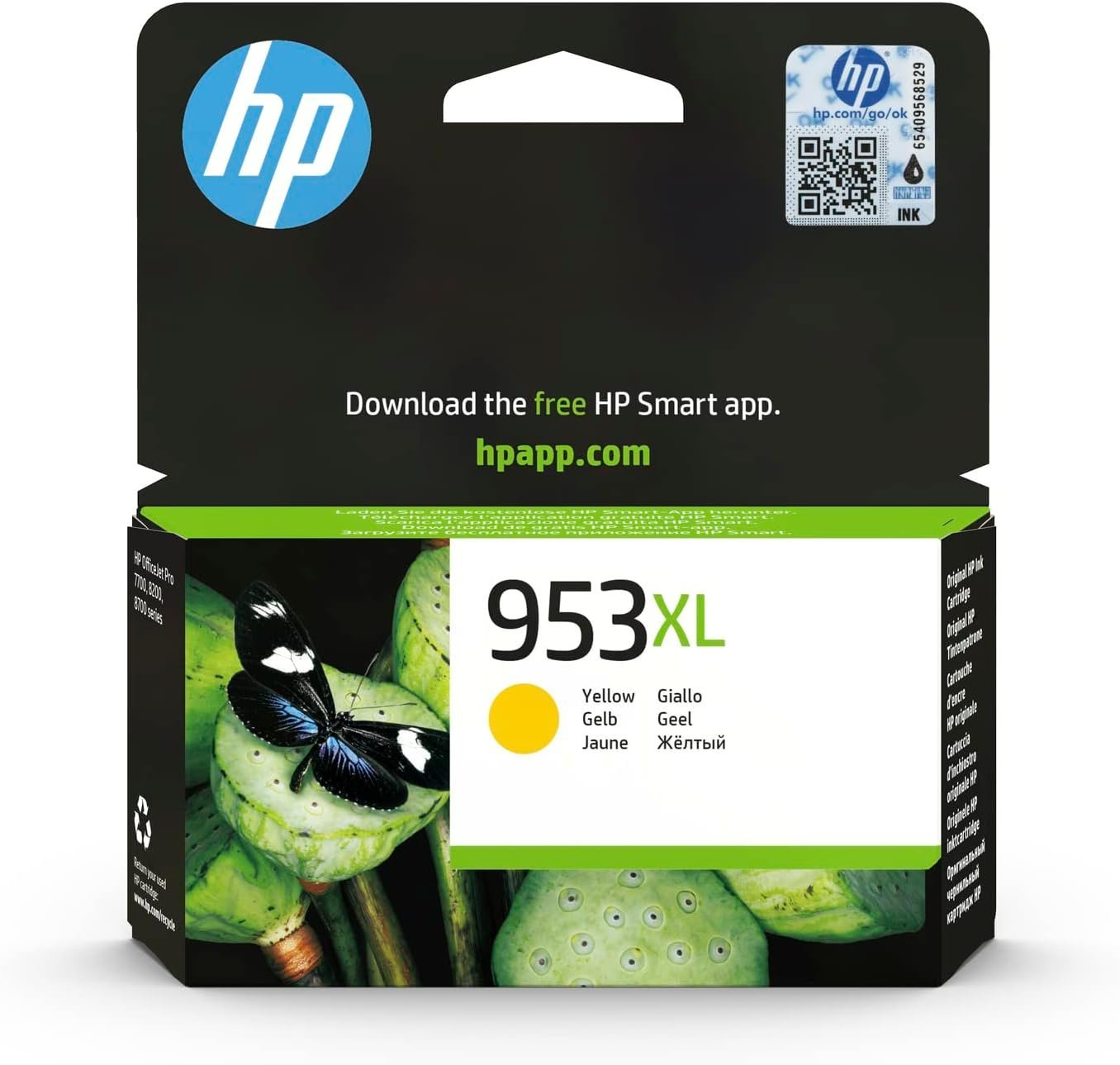 HP 953XL High Yield Original Ink Cartridge yellow Single Pack F6U18AE