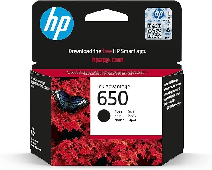 Hp 650 Original Ink Advantage Cartridge, Black, Cz101AK, Standard